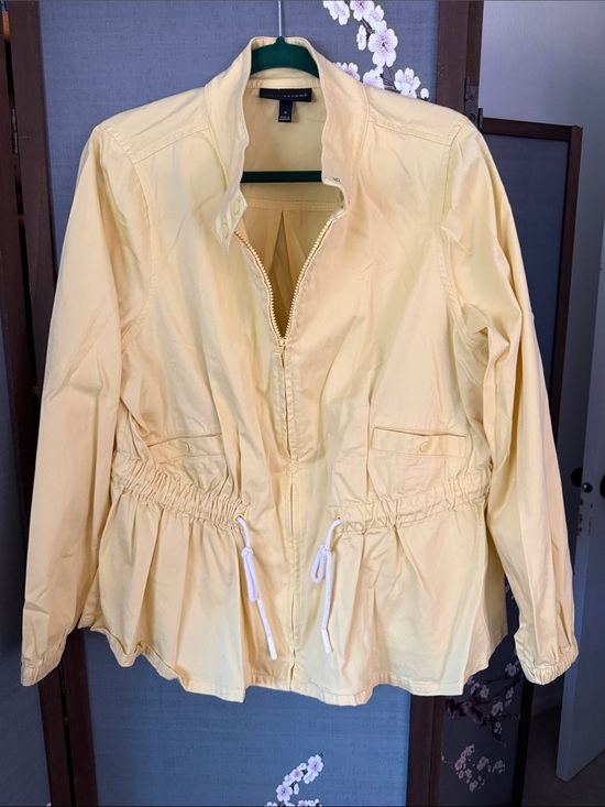Lane Bryant Jackets & Blazers - Lane Bryant Pale Yellow Drawstring Waist Utility Jacket